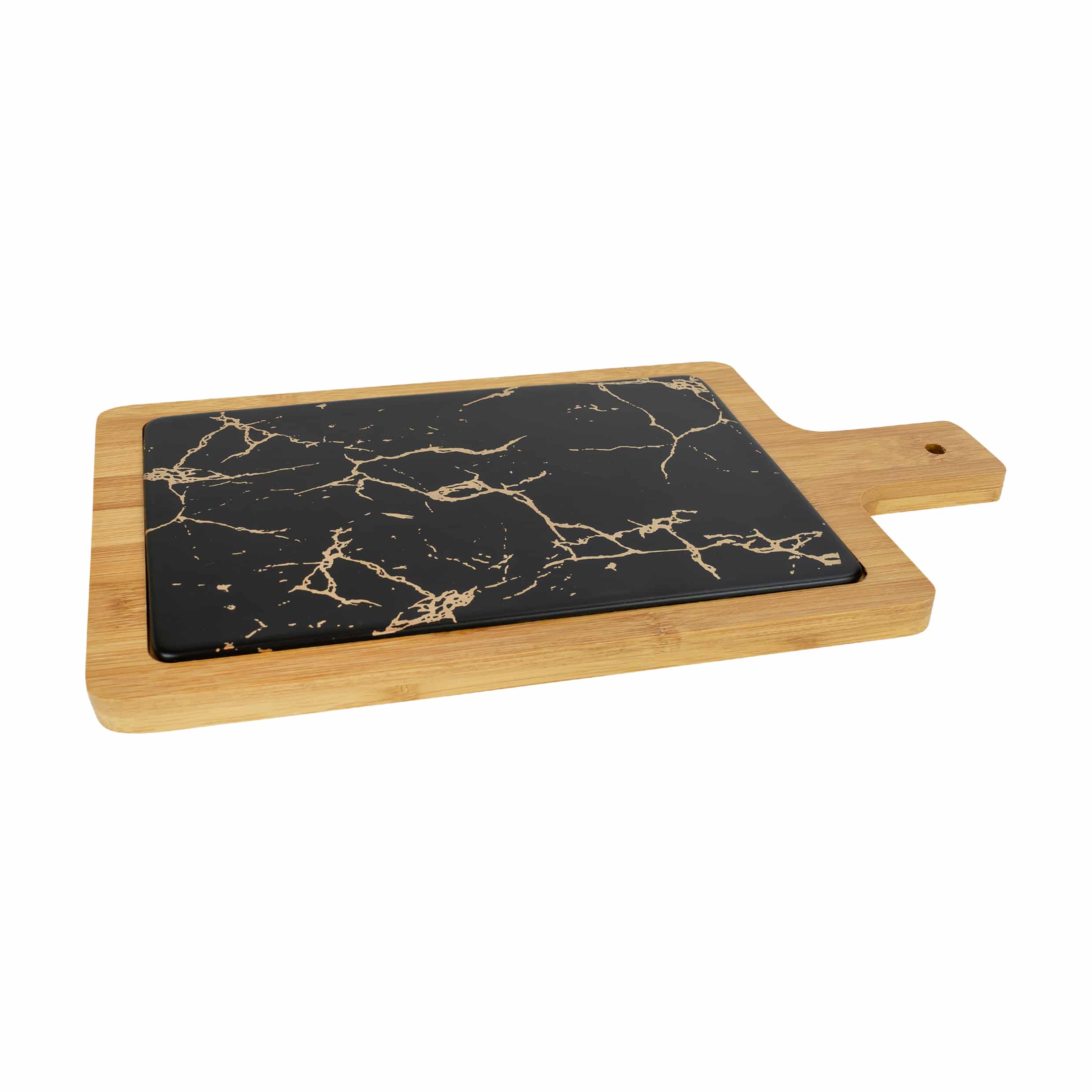 borrelplank hout en zwart