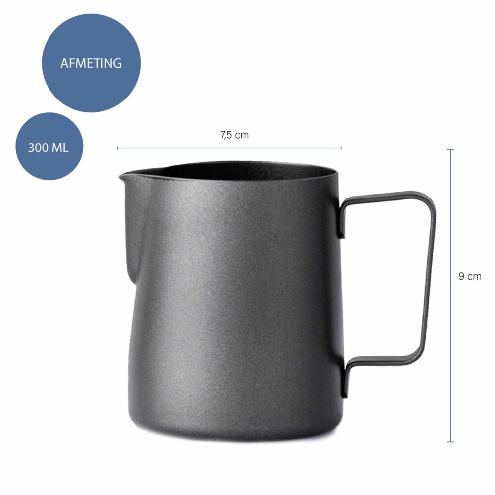 Zwarte melkkan voor 300 ml