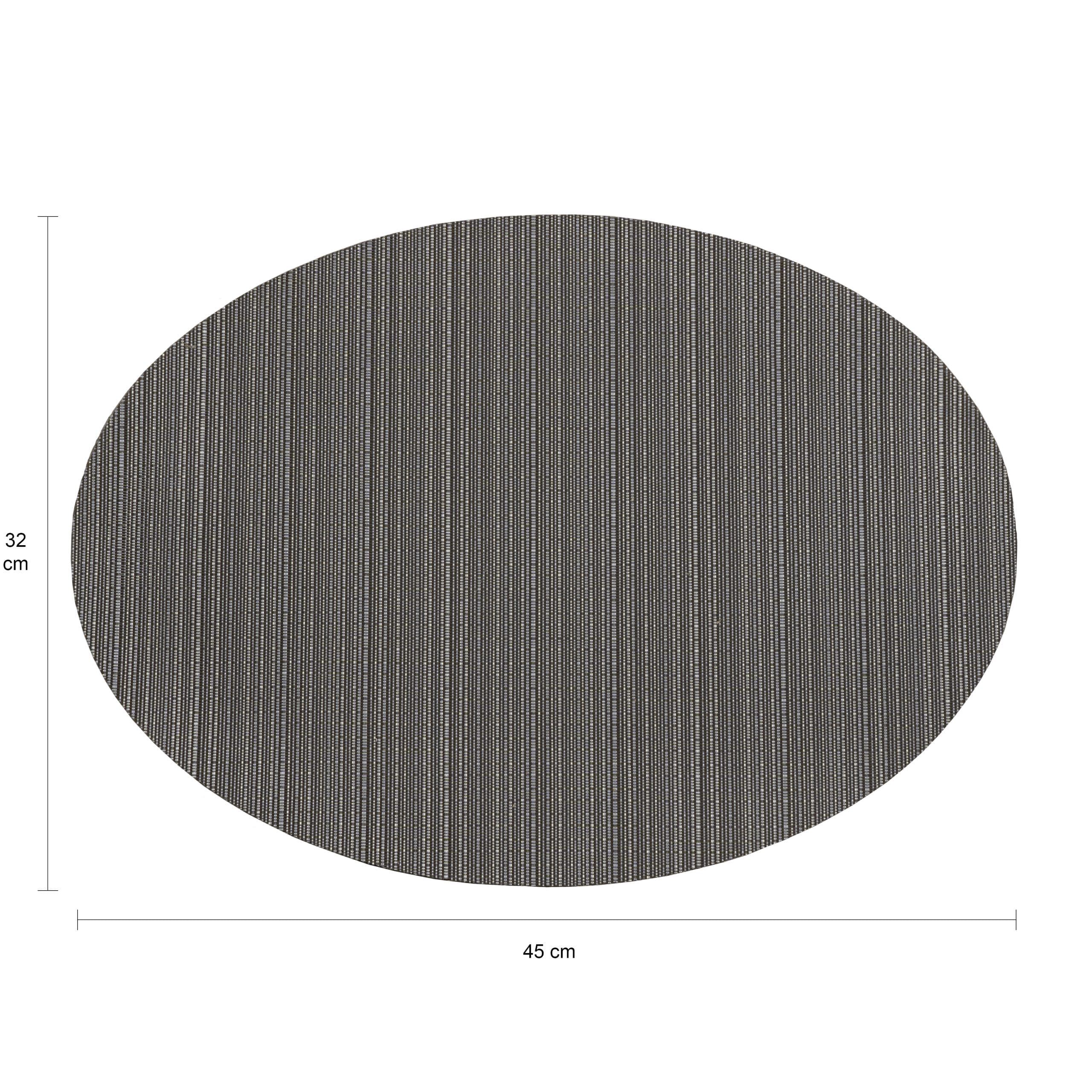 Afmetingen van de grijze placemat 23 x 45 cm