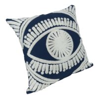 blauwe kussenhoes met oog