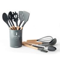 Spatelset van hout en kunststof