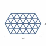 Grote blauwe onderzetter in hexagon vorm