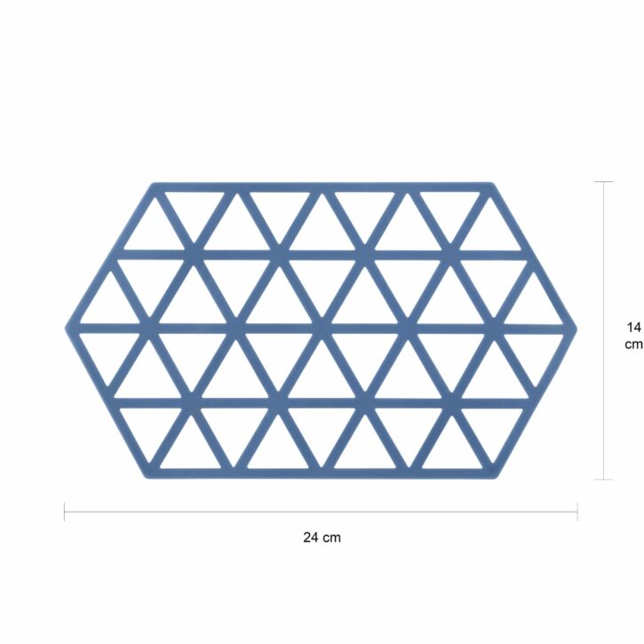 Grote blauwe onderzetter in hexagon vorm