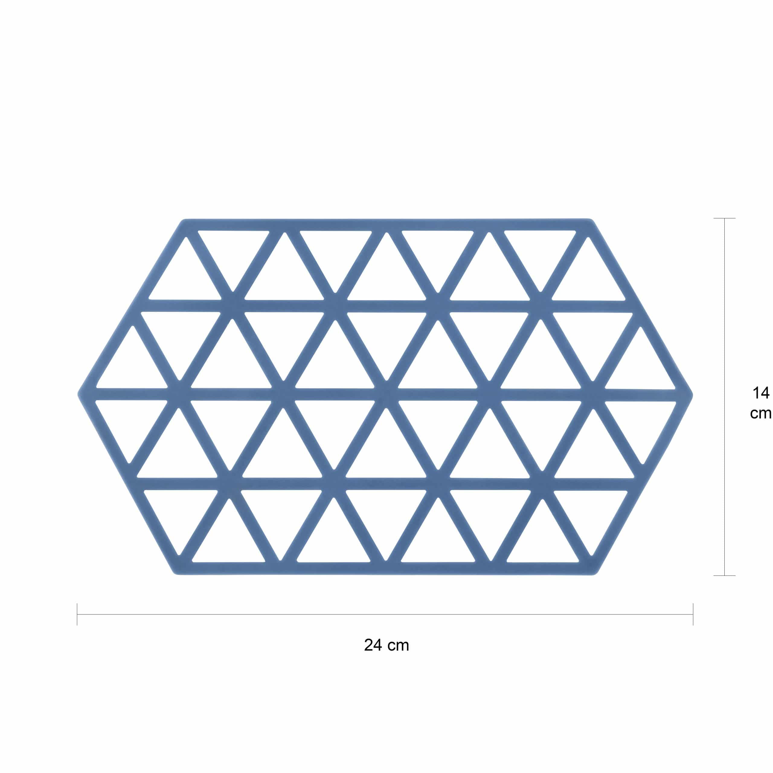 Grote blauwe onderzetter in hexagon vorm