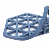 Flexibele onderzetter in het blauw van siliconen
