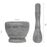 Afmetingen van de Krumble vijzel met stamper