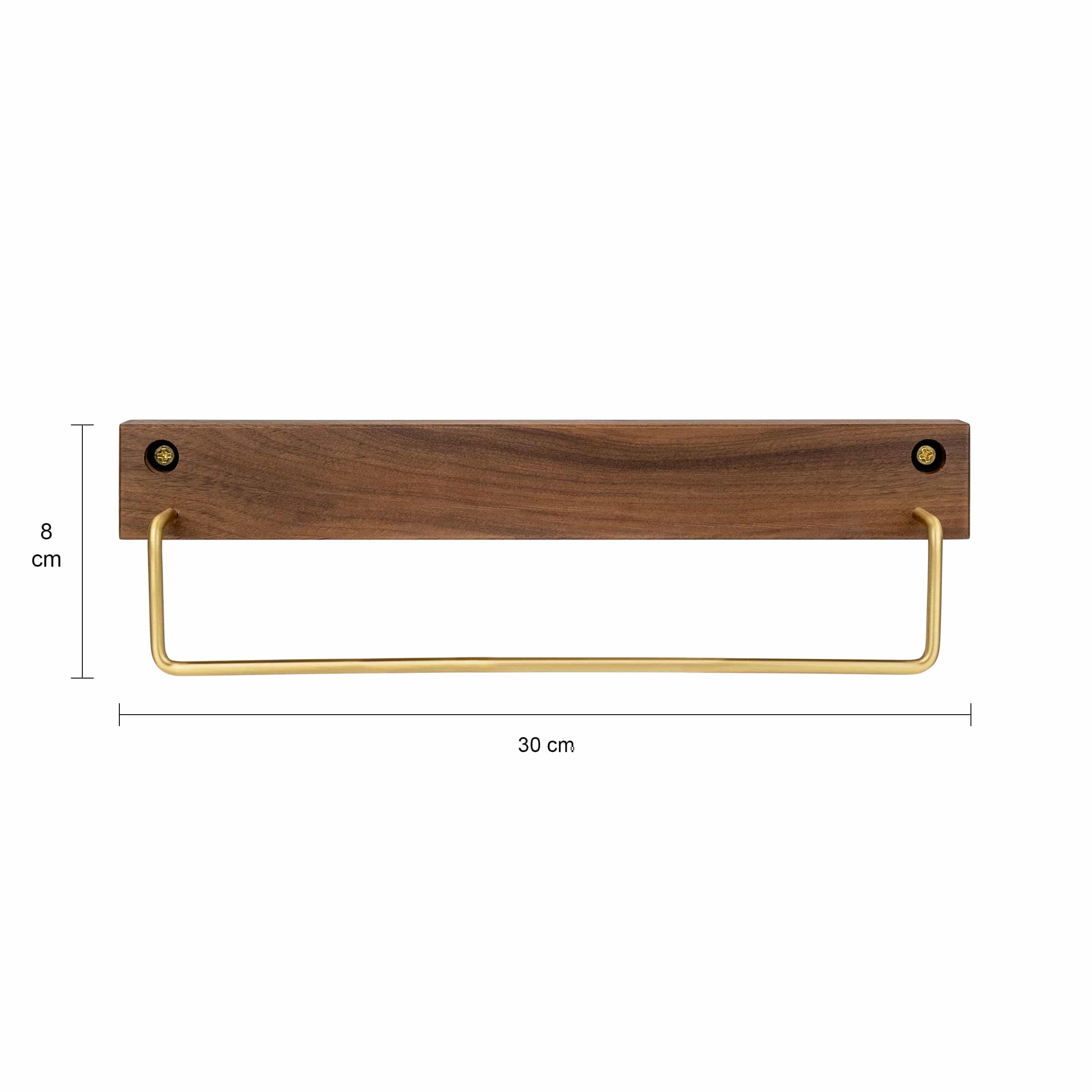 Hout en metalen handdoekenhouder