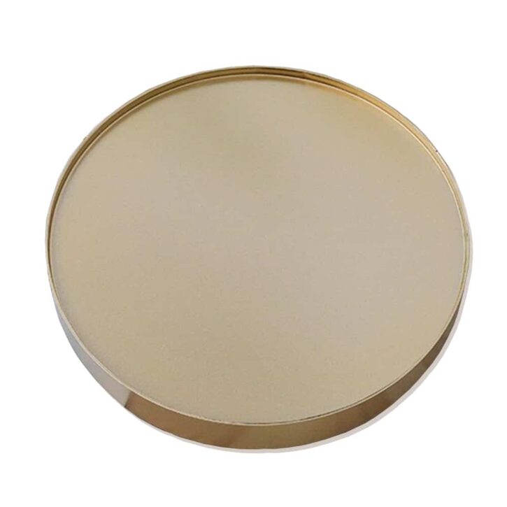 Achterkant ronde spiegel van goud
