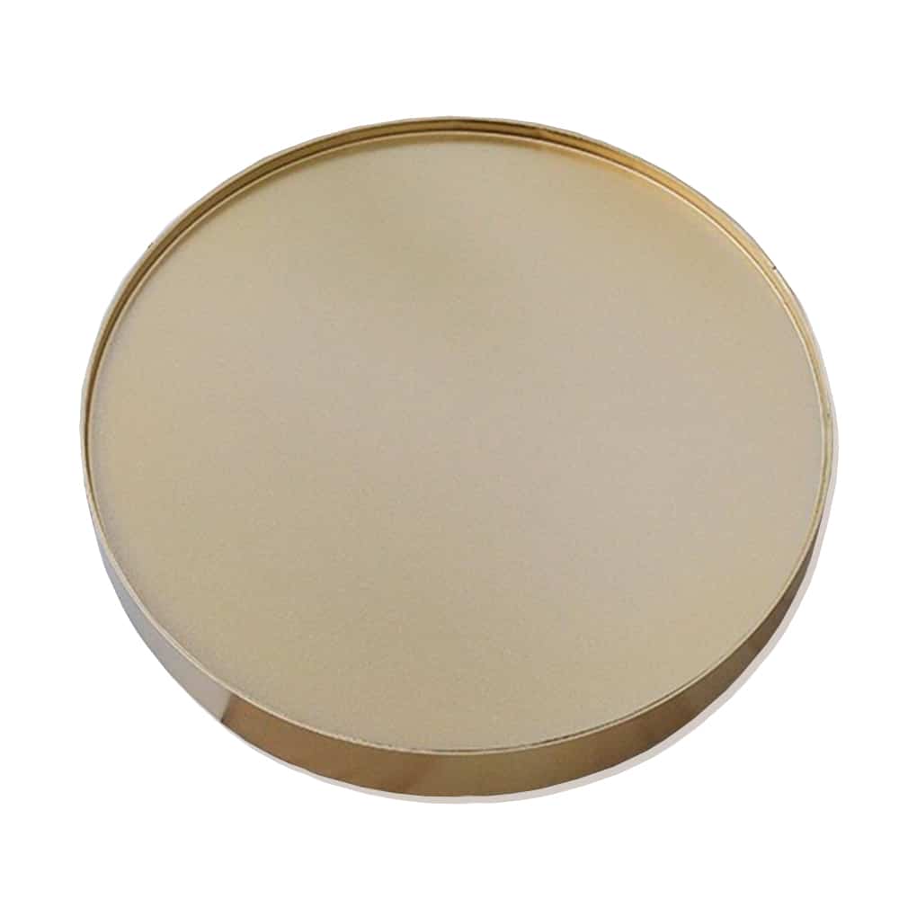 Achterkant ronde spiegel van goud